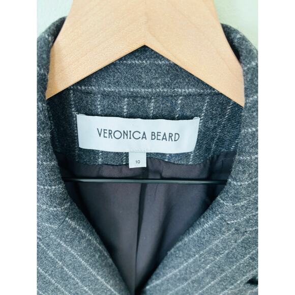 Veronica Beard Ellette Wool Blend Jacket, Size 10, Pinstripe Blazer - Picture 3 of 11